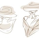 Dyptyk kobieta w kapeluszu