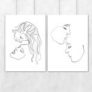 Dyptyk plakatowy z kobiecymi twarzami - szkice