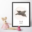 Plakat do przedszkola z ptakiem