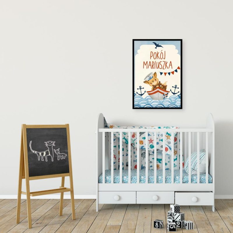 Imienny plakat marynistyczny do pokoju dziecinnego