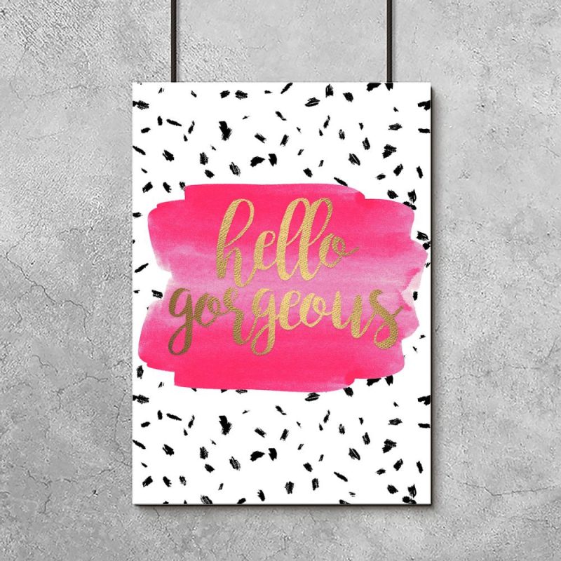 plakat z różową plamką i motywem napisu plakat z różową plamką i motywem napisu