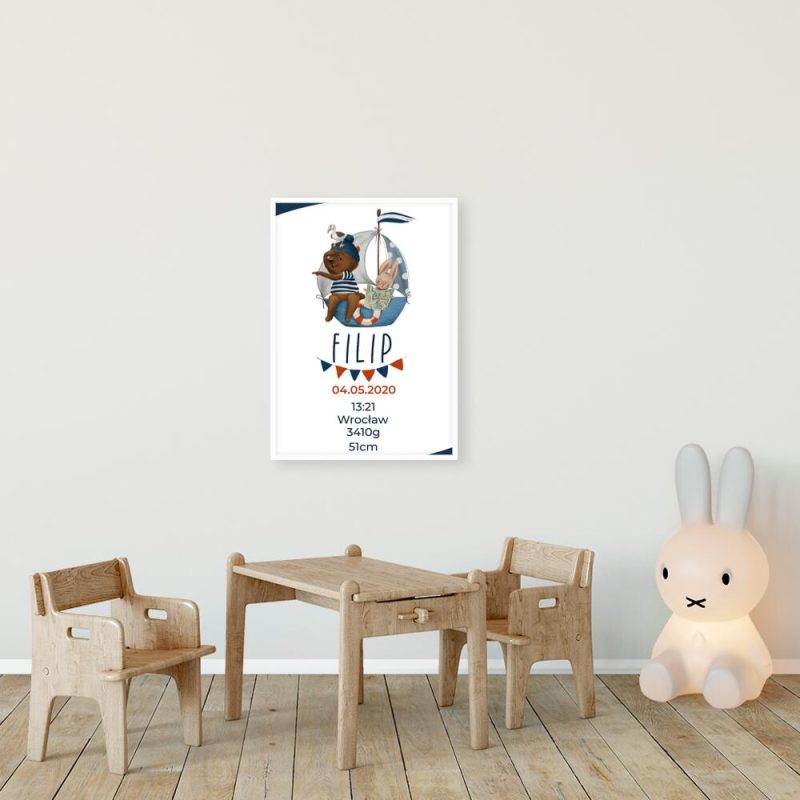 Metryczka – Plakat do pokoju małego chłop[ca Metryczka - Plakat do pokoju małego chłop[ca