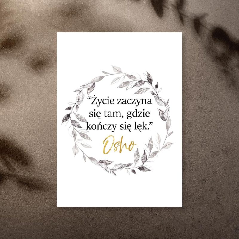 Plakat z cytatem Osho do przedpokoju Plakat z cytatem Osho do przedpokoju