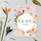 Pastelowy plakat z kwiatami dewizą o nadziei