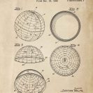 Plakat bez ramy z patentem z 1946r. - urządzenie astronomiczne