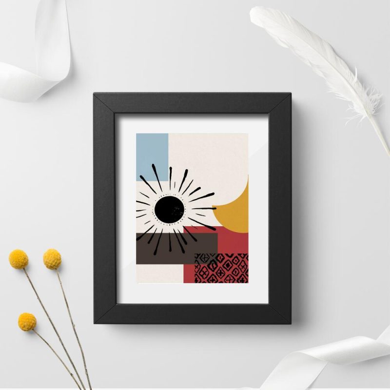 Plakat do ramy ze słońcem na prostokątach Plakat do ramy ze słońcem na prostokątach
