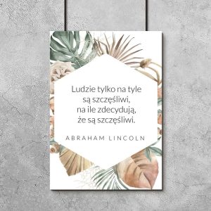 Plakat kolorowy ze słowami Lincolna