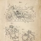 Plakat patent na motocykl z 2007r. do oprawienia w ramę