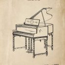 Plakat vintage z patentem na budowę pianina