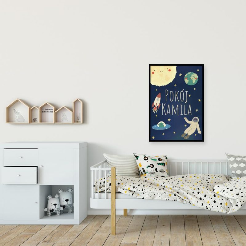 Plakat z astronautami do pokoju dziecka