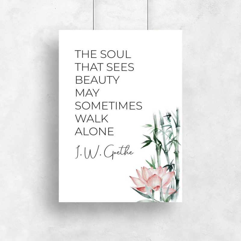 Plakat z cytatem Goethego o duszy