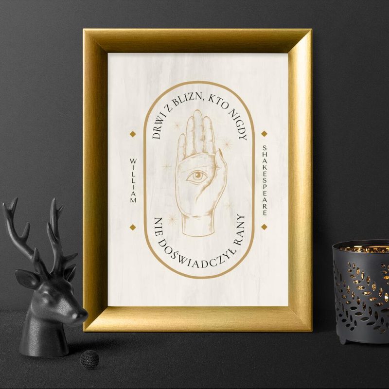 Plakat z dłonią i maksymą do pokoju Plakat z dłonią i maksymą do pokoju