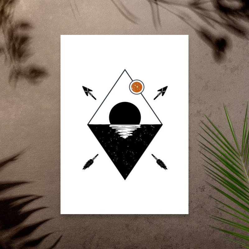 Plakat z geometrycznym wzorem na kletkę schodową Plakat z geometrycznym wzorem na kletkę schodową