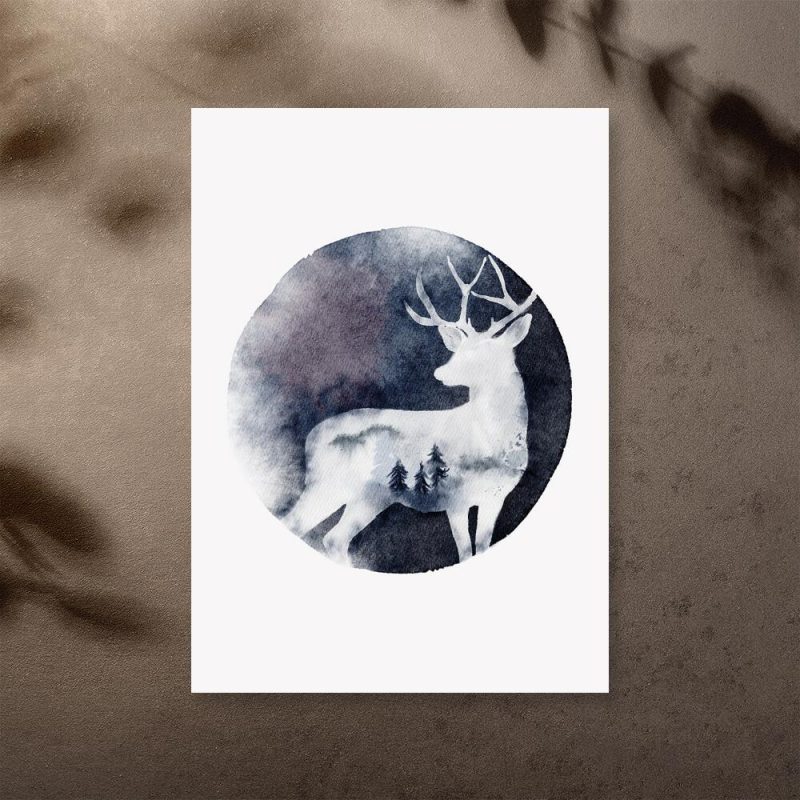 Plakat z jelonkiem do sypialni Plakat z jelonkiem do sypialni