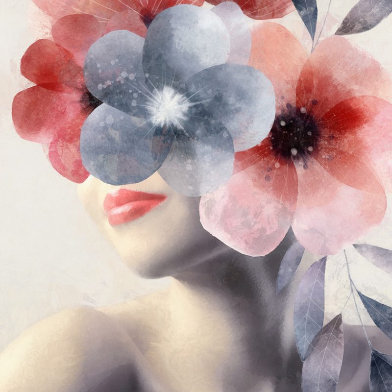 Plakat z kobietą i makami Plakat z kobietą i makami