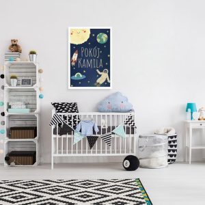 Plakat z kosmonautami do pokoju dziecka