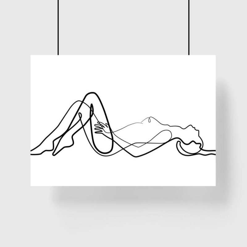 Plakat z leżącą dziewczyną