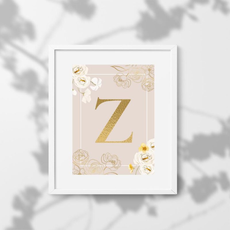 Plakat z literą do sypialni Plakat z literą do sypialni