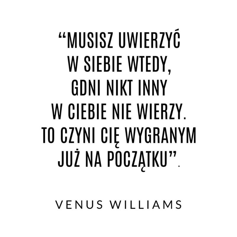 Plakat z maksymą - Venus Williams