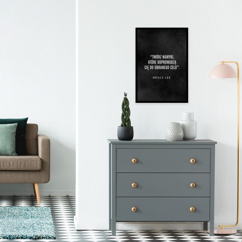 Plakat z motywacyjnym napisem do sypialni