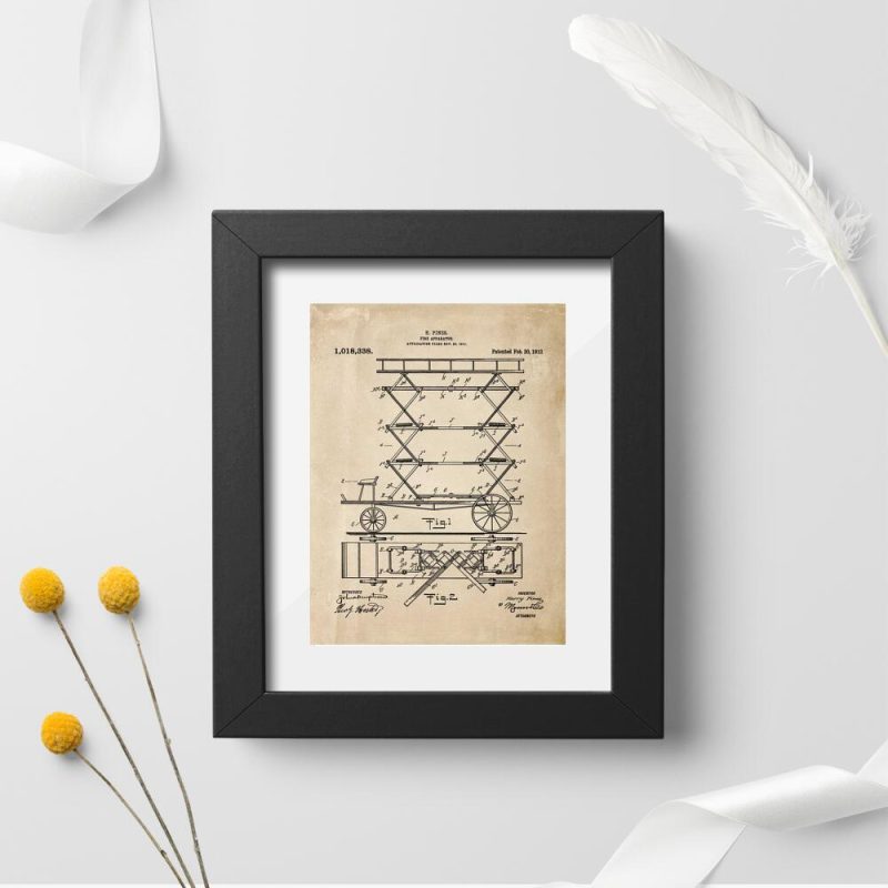 Plakat z prototypem drabiny pożarniczej Plakat z prototypem drabiny pożarniczej