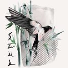Plakat z ptaszkiem i bambusem i napisem: soul