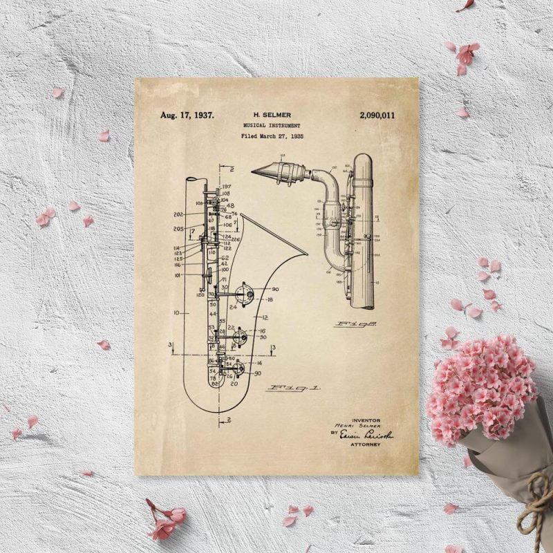 Plakat z saksofonem do sypialni Plakat z saksofonem do sypialni
