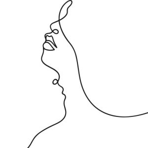 Plakat ze szkicem kobiecej twarzy