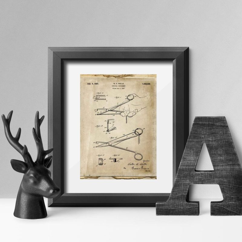 Poster z patentem na narzędzie chirurgiczne do salonu Poster z patentem na narzędzie chirurgiczne do salonu