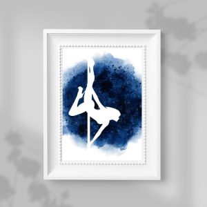 Plakat ze zmysłową tancerką w kolorze niebieskim