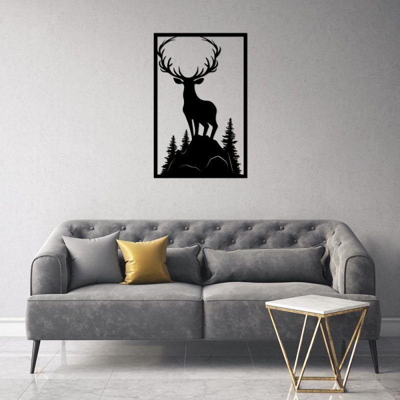 Przestrzenna dekoracja ścienna z jeleniem