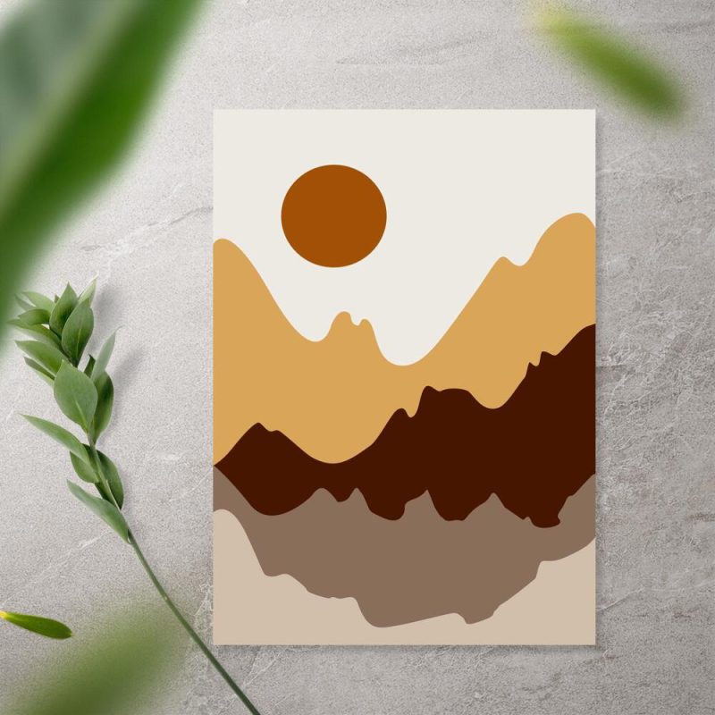 Plakat krajobraz z górami