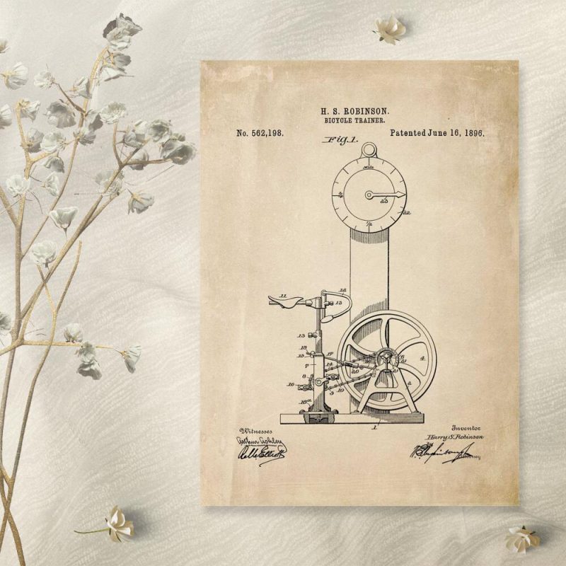 Plakat motywem rowerka do siłowni