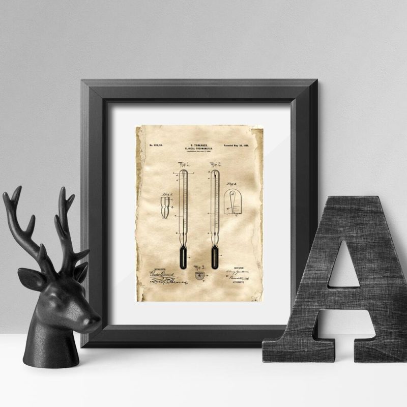 Plakat - rycina patentu termometru