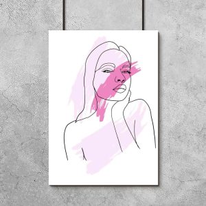 Plakat - Kobieta malowana linią