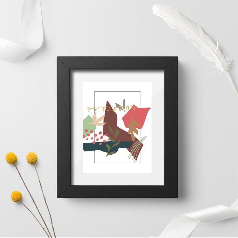 Abstrakcja i rośliny na plakacie Abstrakcja i rośliny na plakacie