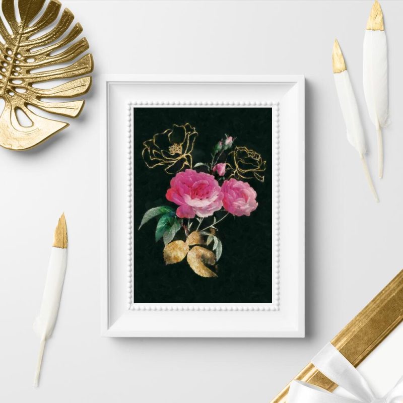 Dekoracja z motywem różowych różyczek Dekoracja z motywem różowych różyczek