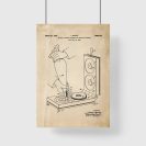 Plakat do powieszenia w kuchni z rysunkiem patentowym maszynki do smażenia pączków