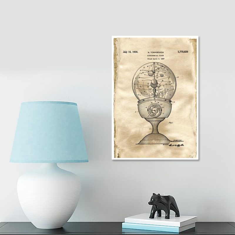 Plakat z rysunkiem patentowym - Zegar do biura