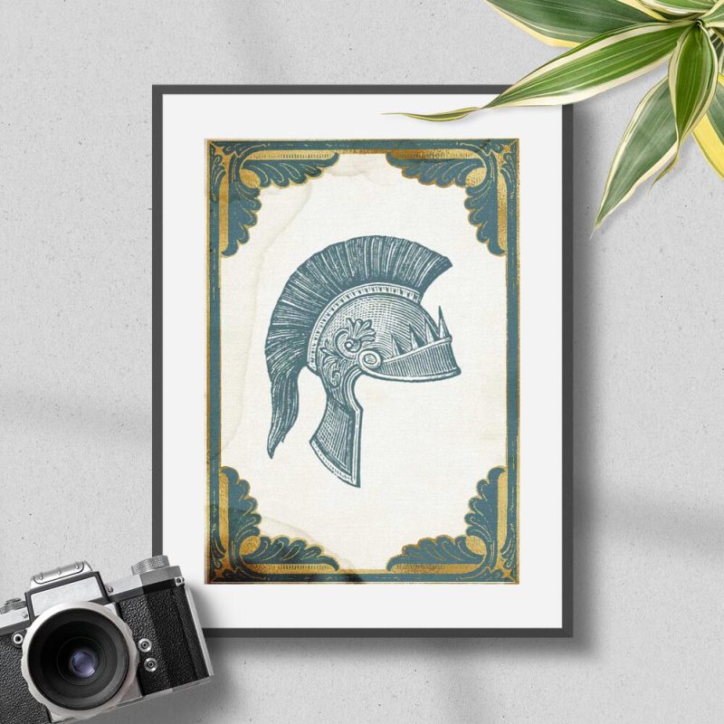 Plakat hełm żołnierski do dekoracji korytarza Plakat hełm żołnierski do dekoracji korytarza