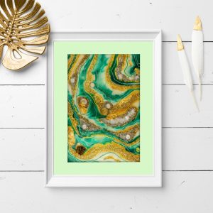 Plakat geode art - Abstrakcja w zieleni