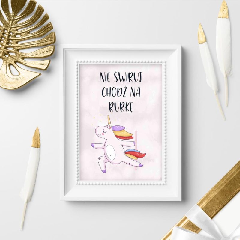 Plakat z napisem - Nie świruj chodź na rurkę do studia pole dance