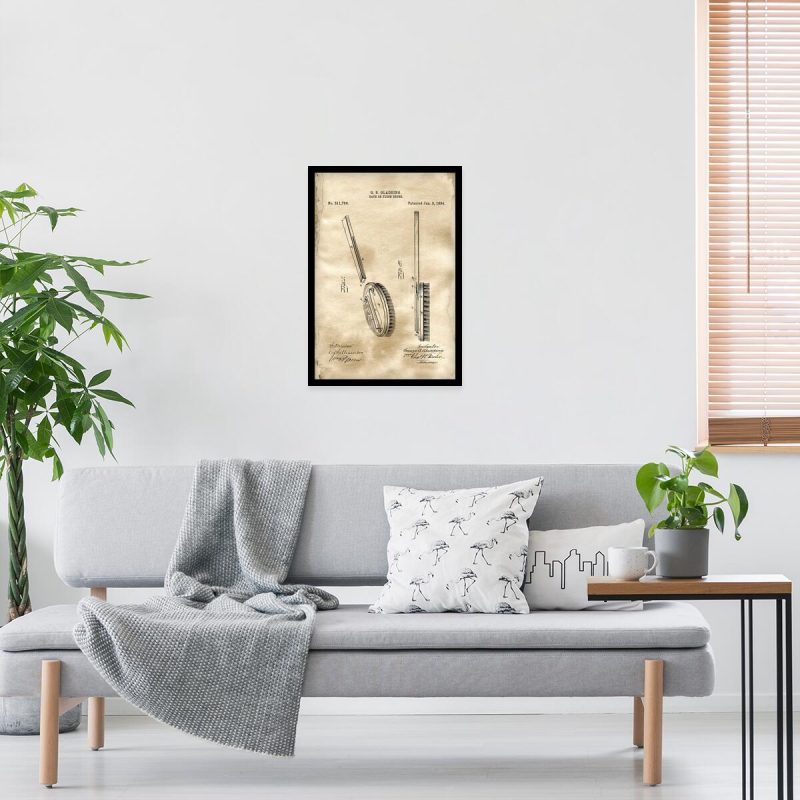 Poster z rysunkiem opisowym kąpielowej szczotki do gabinetu Poster z rysunkiem opisowym kąpielowej szczotki do gabinetu