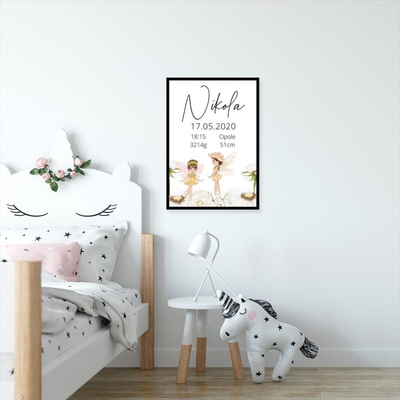 Bajkowy plakat z metryczką Nikoli