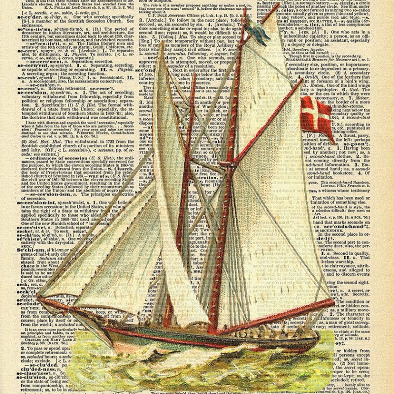 Plakat z łodzią