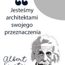 Plakat cytat Einsteina o przeznaczeniu dla młodzieży