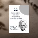 Plakat z maksymą i podobizną Einsteina