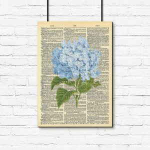 Plakat z niebieskim kwiatuszkiem