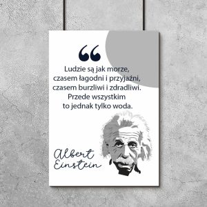 Plakat z portretem i cytatem Einsteina