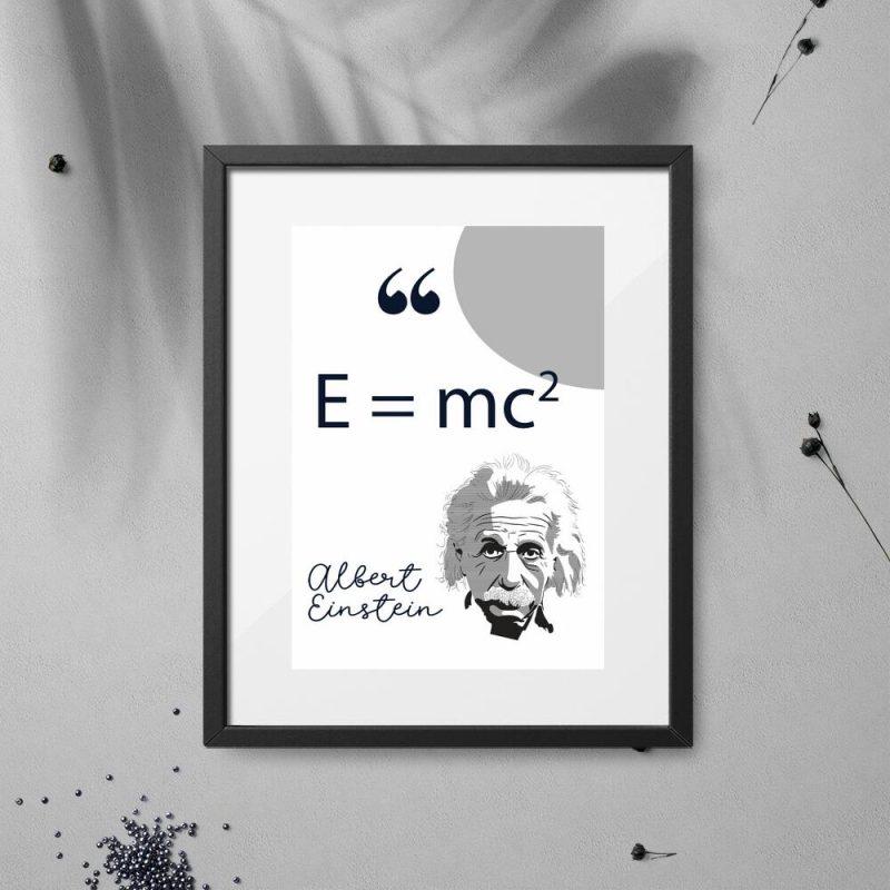 Plakat z prawem Einsteina - edukacja